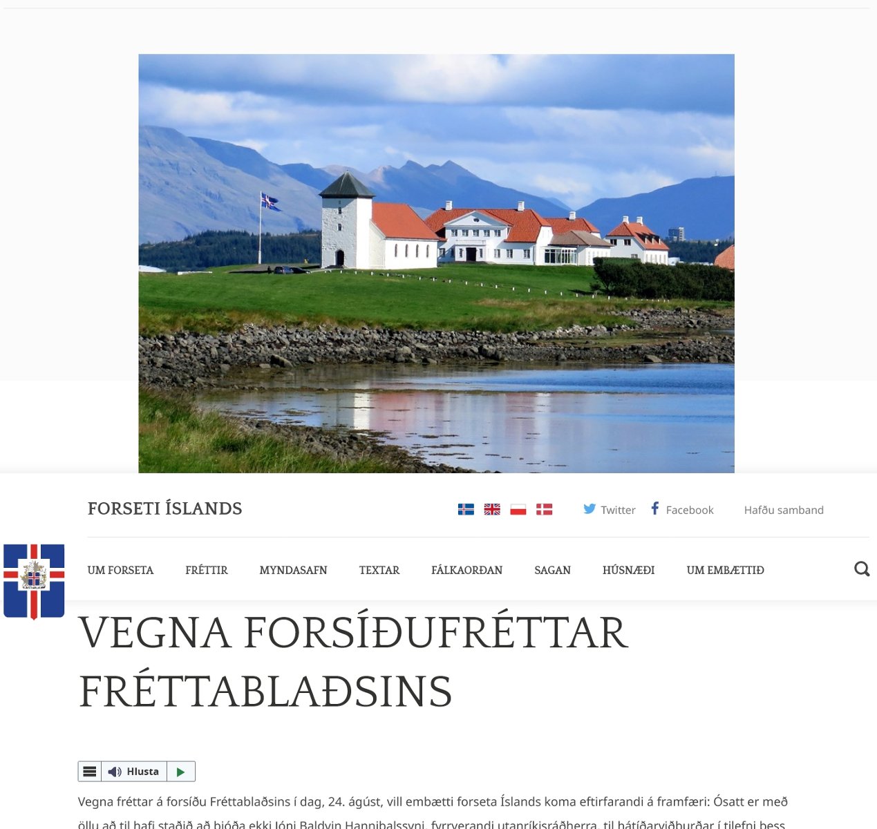 Screenshot 2022-08-25 at 10-08-56 Vegna forsíðufréttar Fréttablaðsins Forseti.is